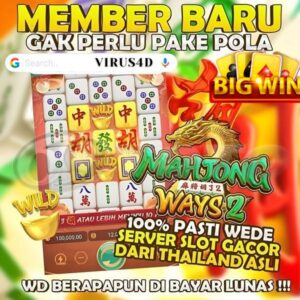 Website virus4d menyediakan game slot casino dan togel online no 1 di indonesia dengan win rate 95%